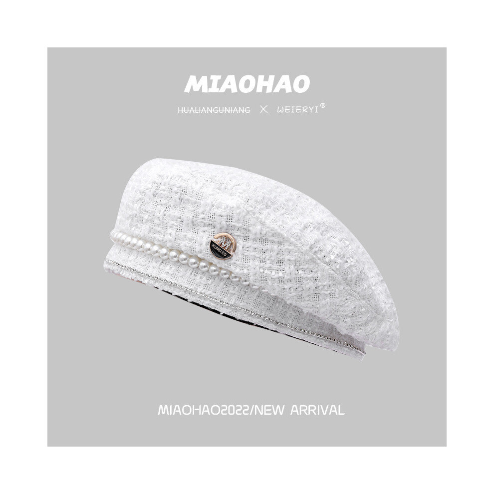 (White) Warm And Stylish Wool Beret For Women Trendy Painter Hat For Fall And Winter-image-OPC-PHHPJCY-NEW