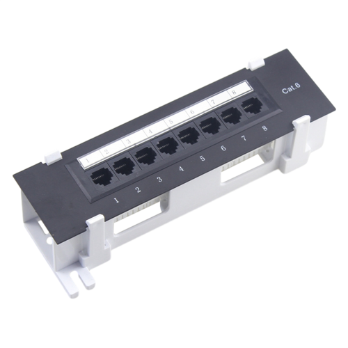 8 Port Patch Panel for Cat. 6 Versatile Data Center Plastic Wall Mount Computer Home Wiring Server Room Office 1