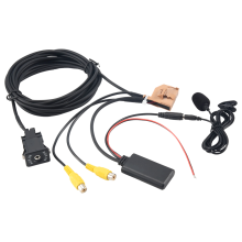 12V MMI 2G Car Bluetooth AUX Cable Adapter Music Audio Mic for A6 A8 2006-2008 J523 Only AV1 AV2 mode