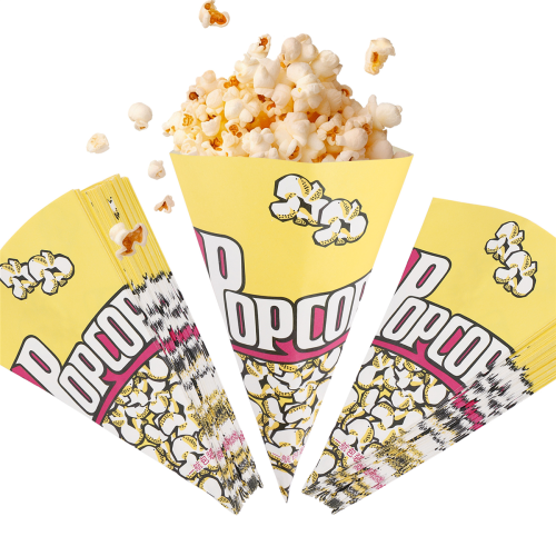 100X σακουλάκια ποπ κορν χάρτινα αμύγδαλα Popcorn S