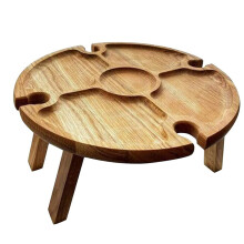 Opvouwbare draagbare picknicktafel, opvouwbare kampeertafel voor buiten, kleine houten wijntafel, klein