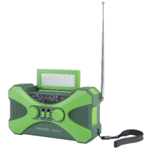 10000MAh Emergency Radio, Solar Hand Crank Portable Radio with Phone Charger, LED Flashlight Green