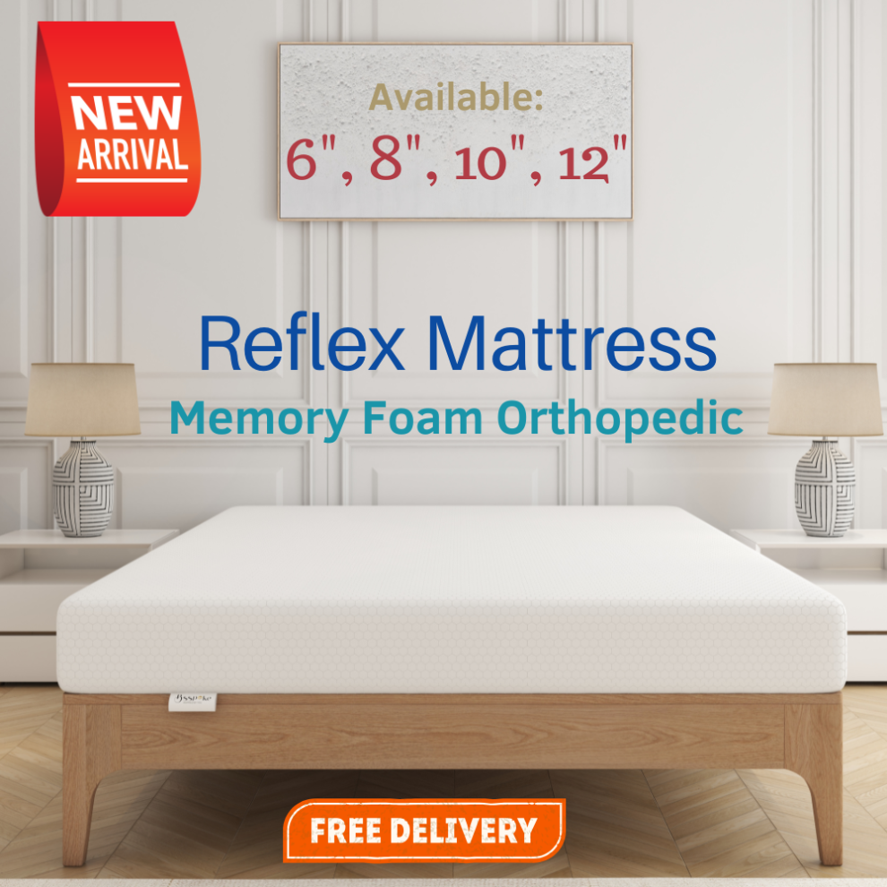 (Super King 6ft, 6"(1"Memory 5"Reflex)) Orthopedic Full Foam Mattress Memory + Reflex Foam Mattress 12"/10"/8"/6" All Size-image-OPC-PHHWY7S-NEW