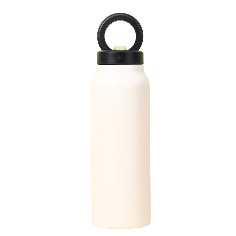 White Insulated Water Bottle with Magnetic Phone Holder, Made of Stainless Steel-image-OPC-PHHNDTD-NEW