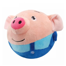 Active Moving Pet Plush Interactive Dog Toys, Ball Toy, Washable Cartoon Pig Sound Electronic Toy A