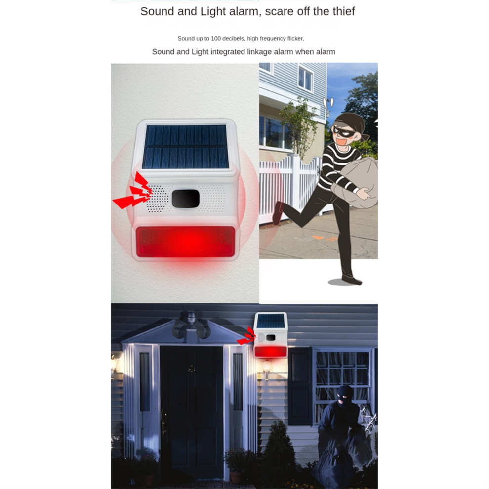 Wireless Solar Strobe Alarm Light Sound Flash Outdoor Siren For 433Mhz Wifi Gsm System Home,Farm 4851999607987