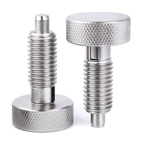 2Pcs Stainless Steel Hand Retractable Spring Plungers with Knurled Handle - Quick Release Locking Pin M8 1