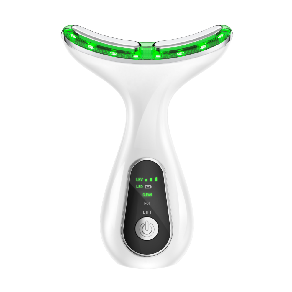 Chronus Face And Neck Massager Beauty 3 In 1 Triple Action Light, Heat And Vibration(White)