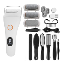 Electric Foot File Adjustable 3 Speed with 10 in 1 Pedicure Tools to Remove Dead Skin and Calluses Hard Skin Dry Cracks(White)