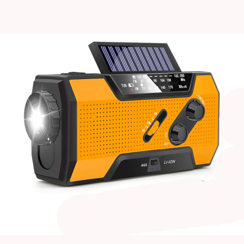 Emergency Radio Multi-function Hand Crank Charging Solar(Yellow)