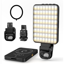 128 LED Selfie Light 2000Mah Adjusted 3 Lights Modes for Phone/Camera/Laptop/iPad(Black)
