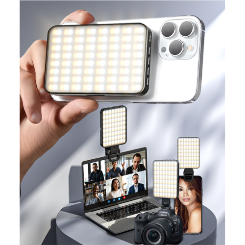 128 LED Selfie Light - 3 Modes, 2000mAh, for Phone/Camera (Black) 1