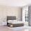 (Single, Grey) Texas Naples Divan Bed Base ,No Drawers & 26" Struts Headboard 1