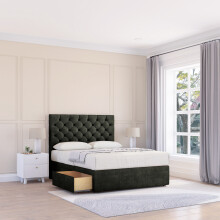 (Single, Dark Grey) Mayfair Dumfries Divan Bed Base ,No Drawers & 26" Struts Headboard