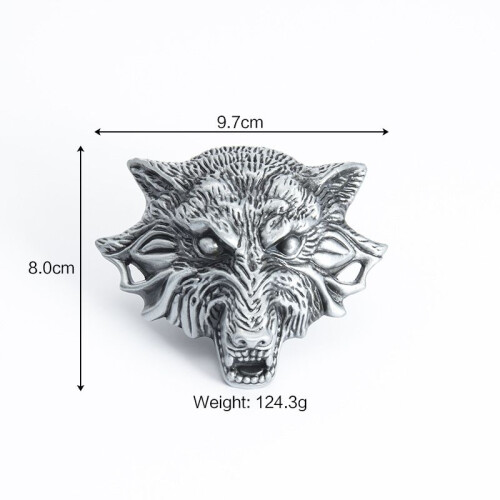 Dominante Wolf Head Zinklegering Riemgesp 2