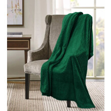 (150 X 200 CM, EMERALD) Super Soft Plush Chevron Faux Fur Touch Bed Sofa Throw Over Blanket Fleece
