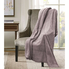 (150 X 200 CM, MAUVE) Super Soft Plush Chevron Faux Fur Touch Bed Sofa Throw Over Blanket Fleece