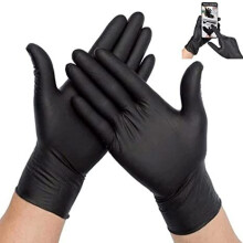 Multifunctionele vinyl handschoenen, poedervrij, wegwerpbaar, extra sterk - doos van 100 - zwart