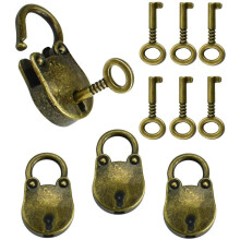 7 stuks klein hangslot, messing kofferslot met meerkleurige coating en sleutel voor bagage, rugzak, sportkluisje