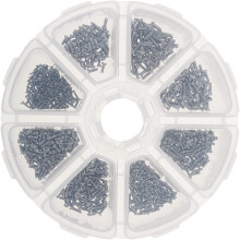 Reparatieset voor brillen, zonnebrillen, leesbrillen, schroeven, moeren, zilver