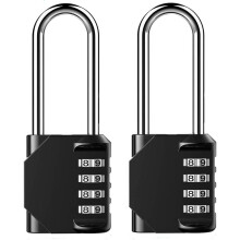 Hoogwaardig combinatieslot met 6,5 cm lange beugel en 4-cijferige, resetbare combinatie voor school, sportschool en tuinhuisje.
