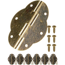 6 stuks antieke bronzen scharnieren in retro-vintage stijl, kastdeurscharnieren, gereedschapskistscharnieren, 56 x 42 mm