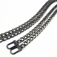 119 cm DIY platte ijzeren handtasriem vervangende schouderriem accessoires met metalen gespen (bronszwart)