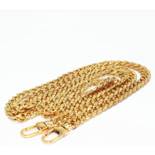 119 cm DIY platte ijzeren handtasriem vervangende schouderriem accessoires met metalen gespen (goud)