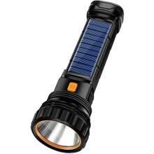 Zonne-energie/oplaadbare 1000 lumen multifunctionele LED-zaklamp met noodstroboscoop en 1200 mAh-batterij, voeding