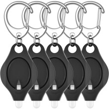 5-pack ultraheldere mini LED-sleutelhangerzaklampen, zwart
