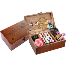 Houten naaiset, naaidoosorganizer met accessoiresset
