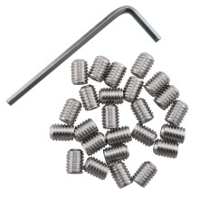 Verpakking van 25 stuks 10-32 x 1/4" roestvrijstalen inbusschroeven met zeskantaandrijving, inbuskop en inbussleutel