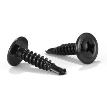#8 x 3/4 inch plaatschroeven, verpakking van 100, 410 roestvrijstalen spankop, snelle zelftappende schroeven, zwart geoxideerd