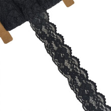 1,5 inch breed zwart bloemenkanten lint voor naaien, cadeauverpakkingen, bloemsierkunst en knutselen - 10 yards