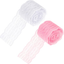 Kantlint, 2 rollen, 21 meter, bloemenpatroonstof voor naaien, DIY, scrapbooking, cadeauverpakking, knutselen