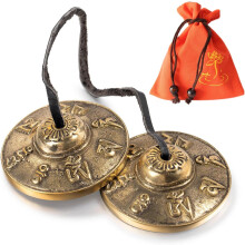 Set van 2 gouden messing vingerbekkens voor buikdansmuziekinstrument
