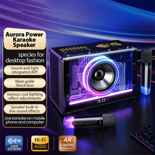 Macchina Karaoke Bluetooth per adulti e bambini con microfoni wireless 1