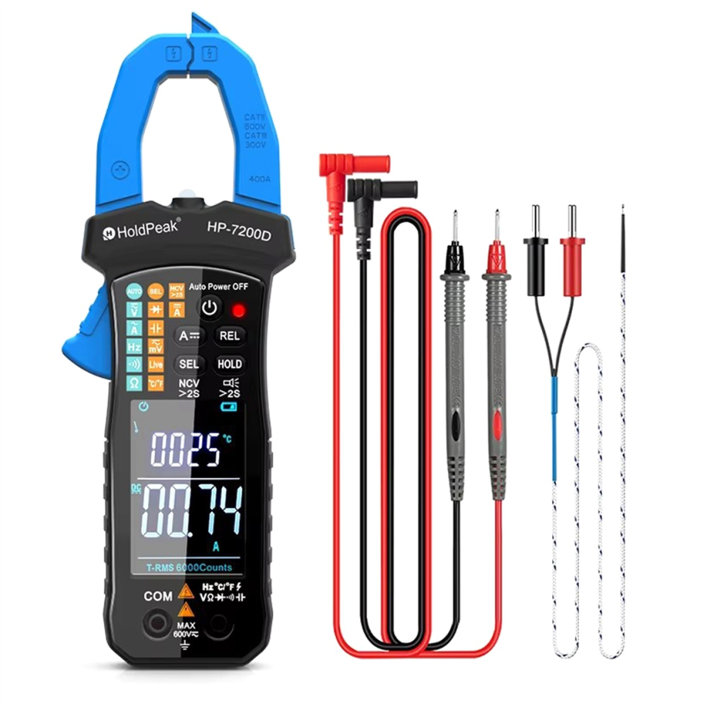 Holdpeak Hp-7200D Digital Clamp Meter, Trms 6000 Counts Multimeter 4851973694897