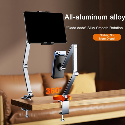 Heavy-Duty Mobile Phone/Tablet Metal Stand, Retractable Folding Stand 1
