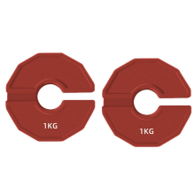 Lot de 2 haltères en caoutchouc de type micro-plaques pour salle de sport, ouverture de 35 mm, poids de 1 kg