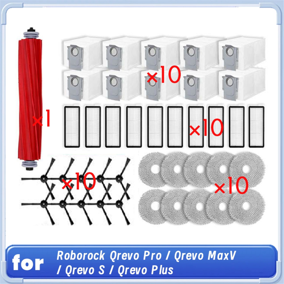 Brosse latérale et filtre HEPA pour aspirateur robot Roborock Qrevo Pro
