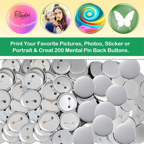 200sets Button Making Supplies, Complete DIY for Buttons and Badges 1