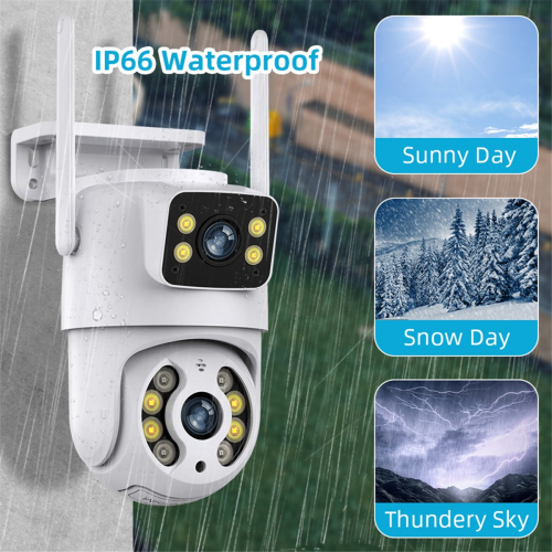Camera Dual Lens Outdoor Night Vision Human Detection EU Plug 2