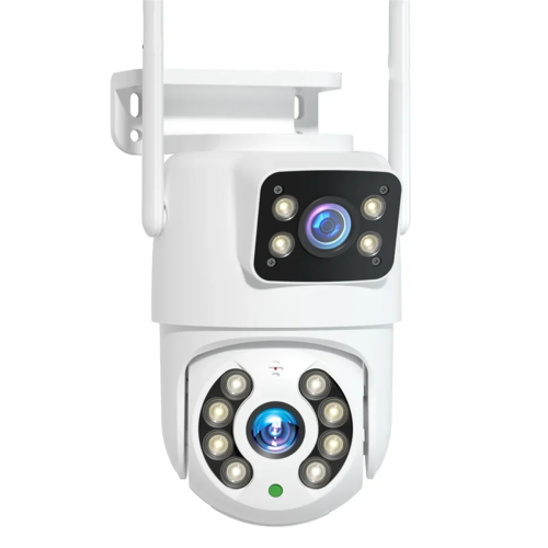 Camera Dual Lens Outdoor Night Vision Human Detection EU Plug