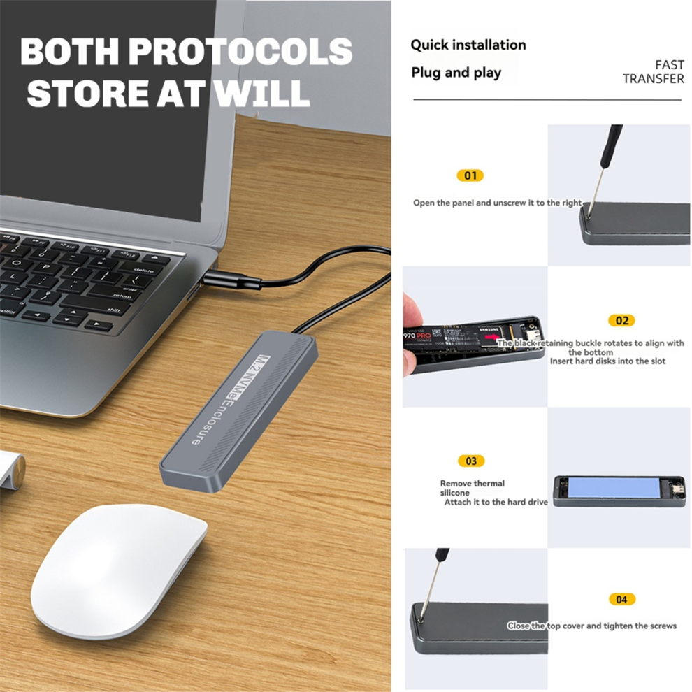 20Gbps M.2 Nvme Ssd Enclosure With Usb 3.2 Gen 2X2 4851973681743