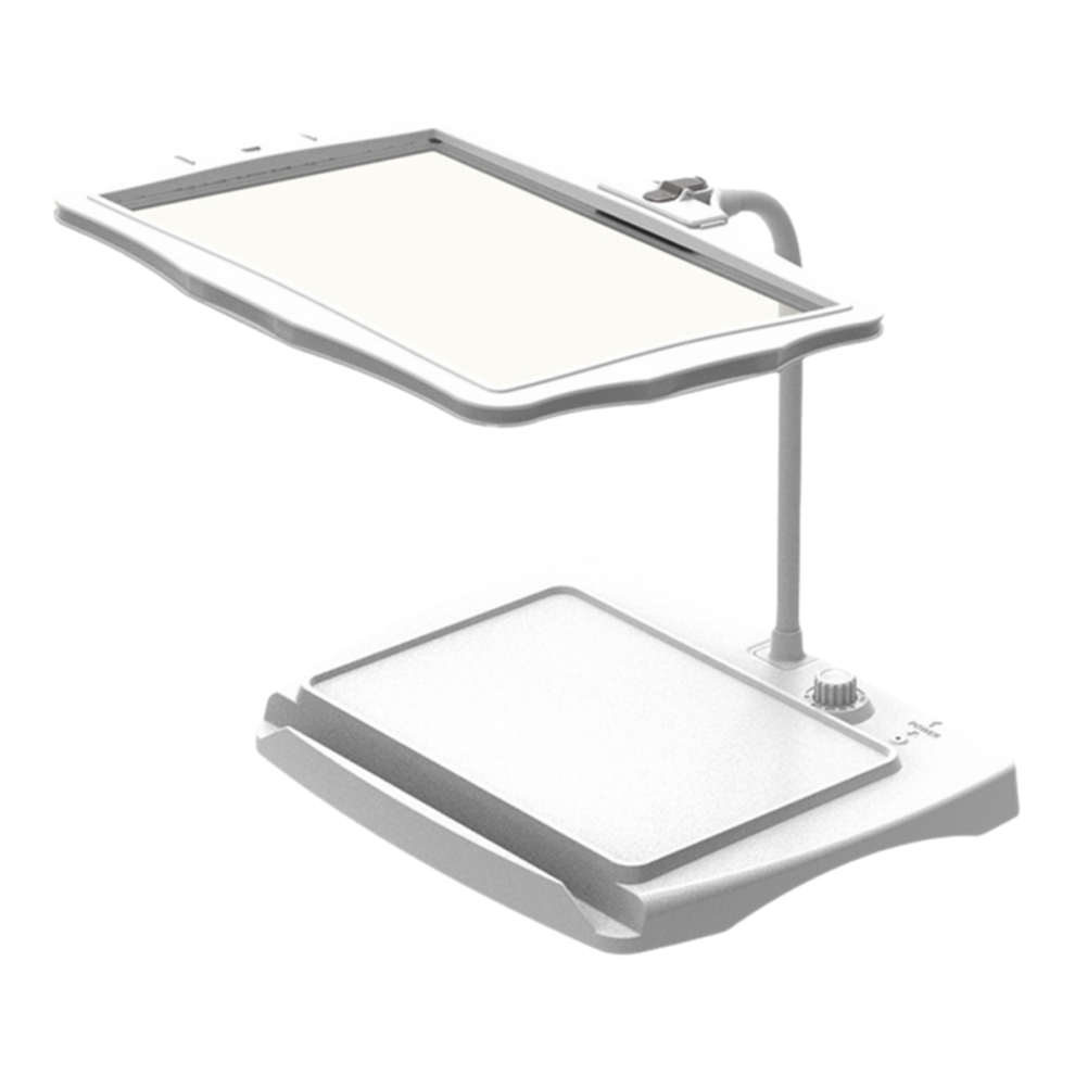 Lampe loupe, loupe mains libres avec col de cygne, blanche