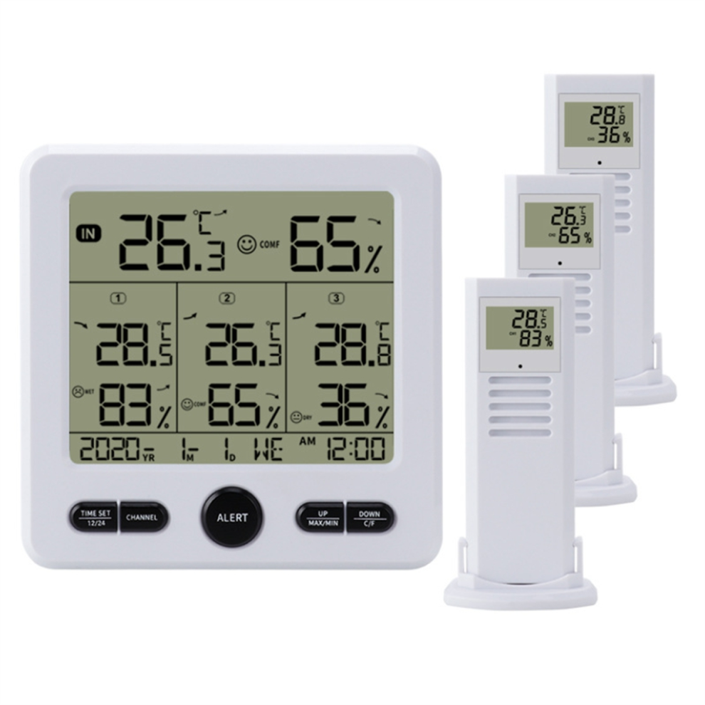 One-To-Three Wireless Weather Station, Thermometer And Hygrometer, 4851215456726