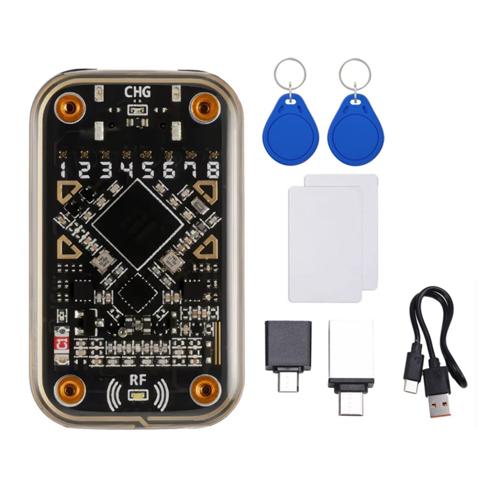 Lecteur de puces intelligentes RFID Chameleon Ultra + porte-clés/cartes 2xCUID