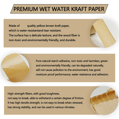 2-Pack versterkte watergeactiveerde gegomde kraftpapiertape 1