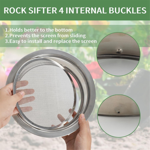 Soil Sifter for Rocks,Compost Sifter with 5 Replaceable Mesh 1